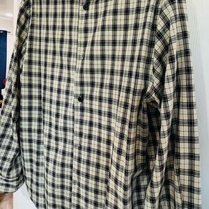 Zara Men's Beige and Black Checkered Shirt